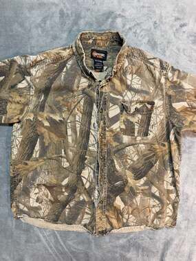 Outfitters Ridge Realtree Camouflage Long Sleeve Button Up Shirt Men's XL
